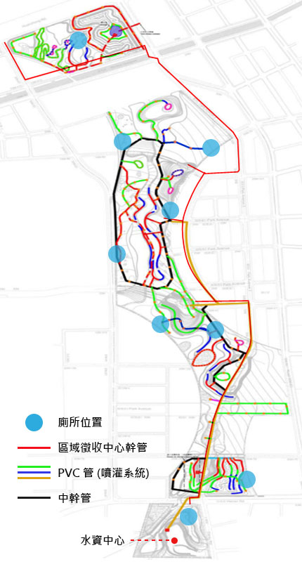 水資源再利用系統-中水管線配置圖