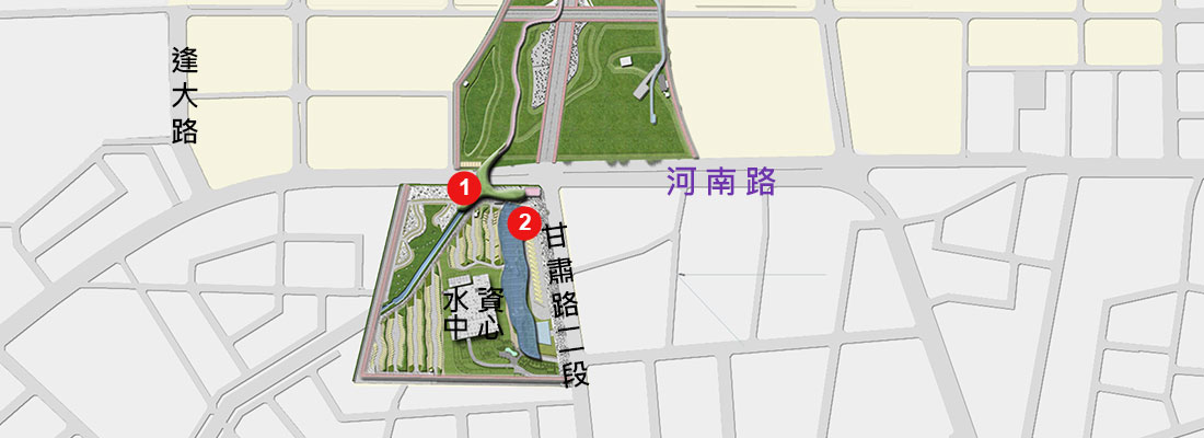 河南路二段入口＆甘肅路入口停車場位置